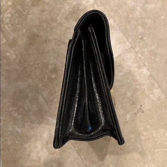 Bags Black Accordion Clutch With Gold Clasp Detail Poshmark